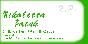 nikoletta patak business card